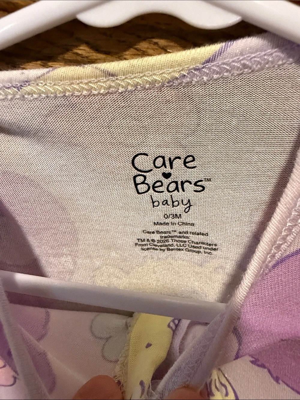 Care Bears Lavender Pastel Bear Print Footed One-Piece